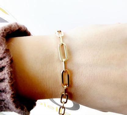 Bracciale maglia a catena ovale in oro giallo 18Kt - 2.410gr - Oreficeria