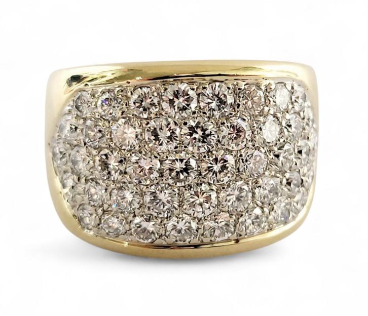 Anello a fascia in Oro Bianco e Oro Giallo con Diamanti ct 3,50 18 kt (750) IGI INTERNATIONAL