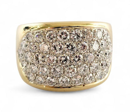 Anello a fascia in Oro Bianco e Oro Giallo con Diamanti ct 3,50 18 kt (750) IGI INTERNATIONAL