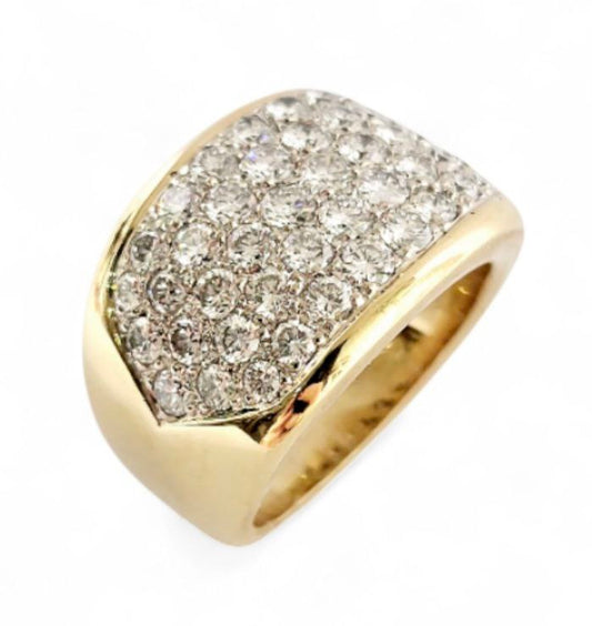 Anello a fascia in Oro Bianco e Oro Giallo con Diamanti ct 3,50 18 kt (750) IGI INTERNATIONAL