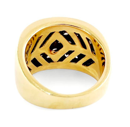 Anello a fascia in Oro Bianco e Oro Giallo con Diamanti ct 3,50 18 kt (750) IGI INTERNATIONAL