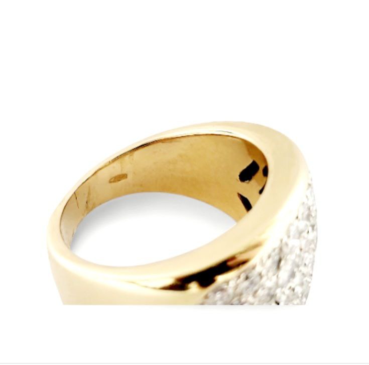 Anello a fascia in Oro Bianco e Oro Giallo con Diamanti ct 3,50 18 kt (750) IGI INTERNATIONAL