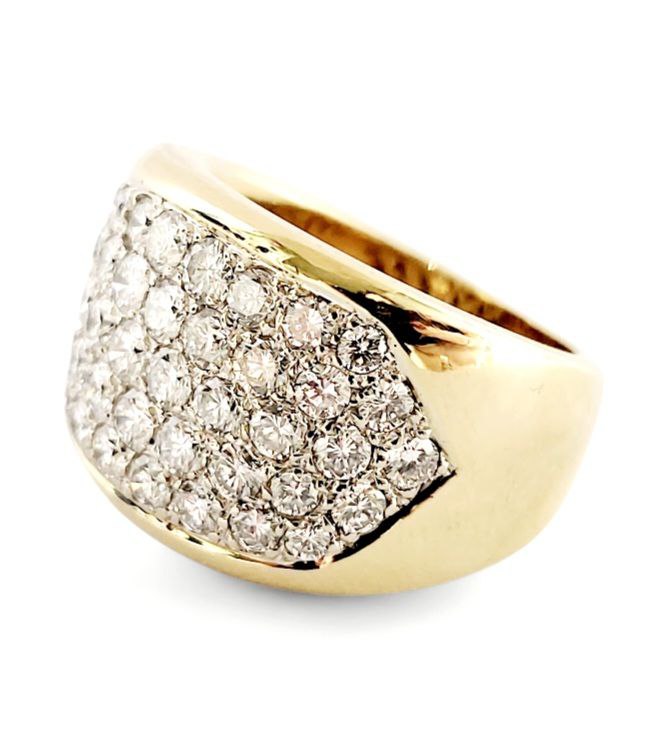 Anello a fascia in Oro Bianco e Oro Giallo con Diamanti ct 3,50 18 kt (750) IGI INTERNATIONAL