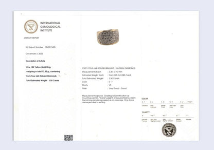 Anello a fascia in Oro Bianco e Oro Giallo con Diamanti ct 3,50 18 kt (750) IGI INTERNATIONAL