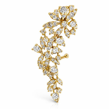 Orecchini lobo ear climber con Diamanti ct 1,80 in oro giallo 18kt (750)