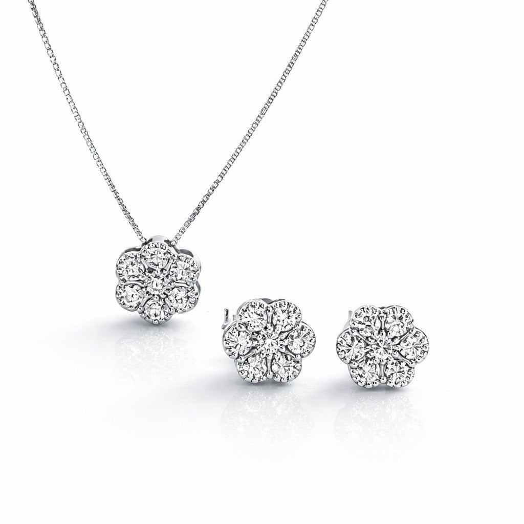 Set Collana con Pendente e Orecchini Punto Luce “Magic” con Diamanti 0,63 ct in Oro Bianco 18 kt (750)