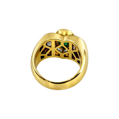 Anello Astralia con Smeraldo ct 2,00 a Goccia e Diamanti ct 0,80 - taglio Baguette con certificato Gem Tech