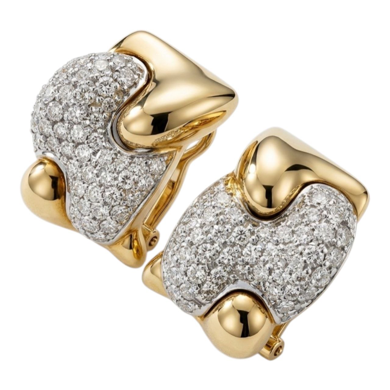 Orecchini Astralia con Diamanti 2,08 ct in Oro Bianco e Oro Giallo 18 kt (750)