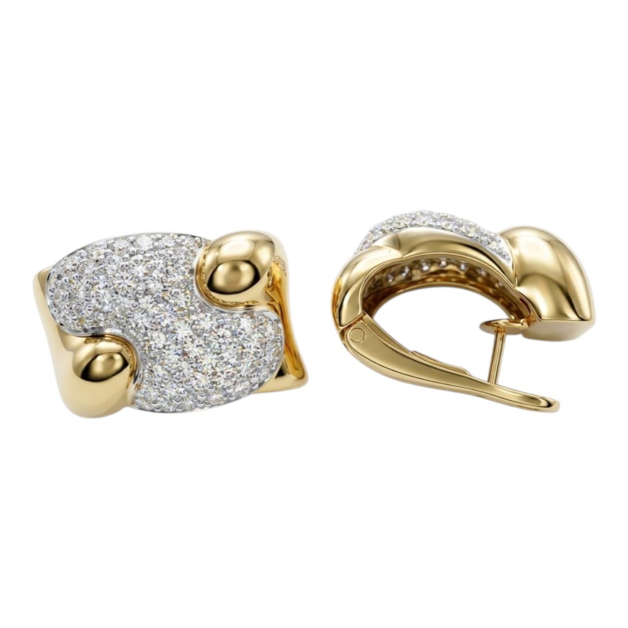 Orecchini Astralia con Diamanti 2,08 ct in Oro Bianco e Oro Giallo 18 kt (750)