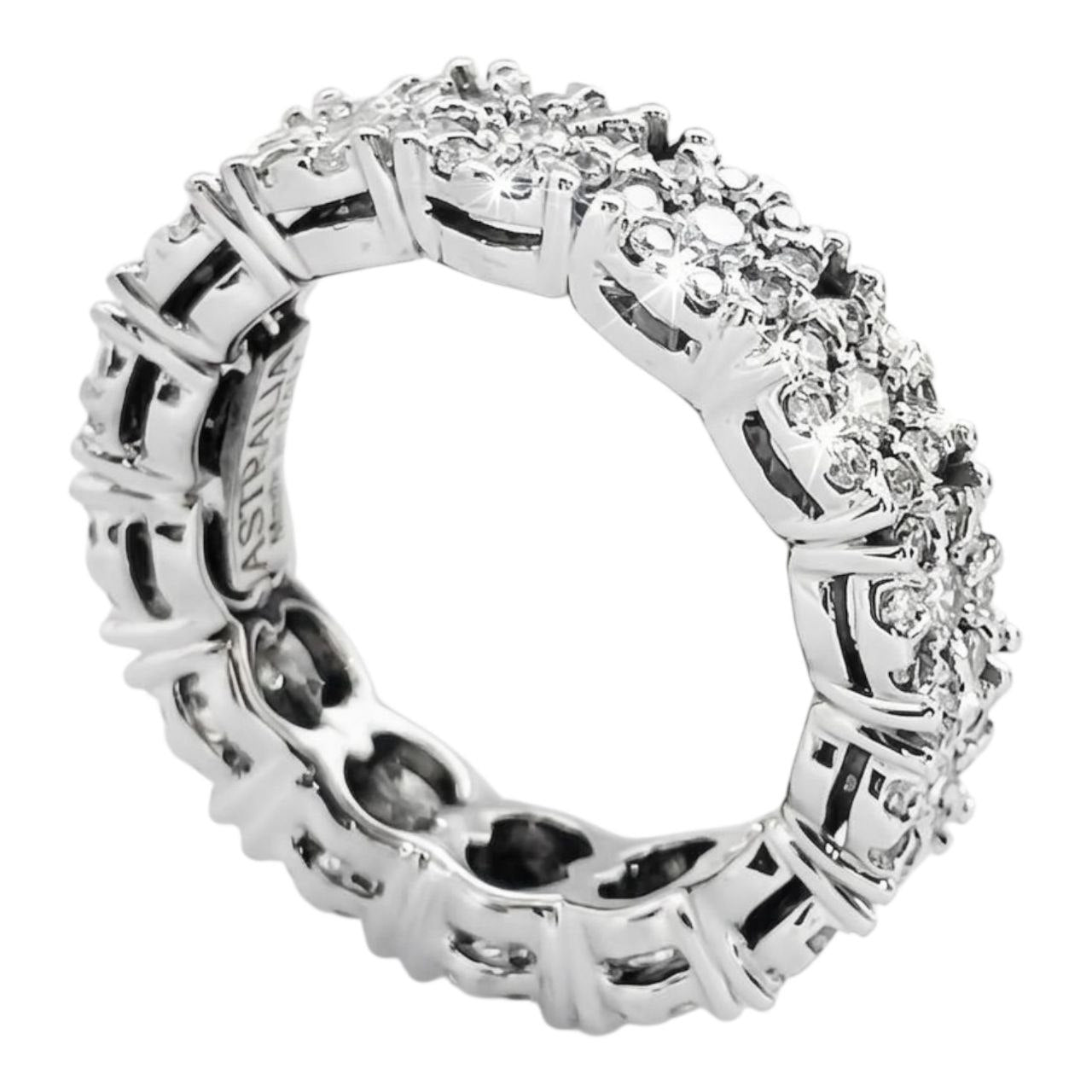 Anello Astralia a fascia eternity magic con Diamanti ct 1,52 in Oro bianco 18 kt (750)