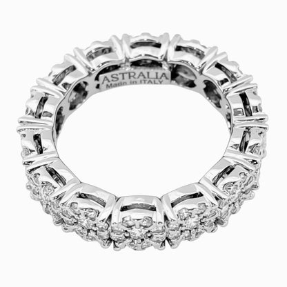 Anello Astralia a fascia eternity magic con Diamanti ct 1,52 in Oro bianco 18 kt (750)