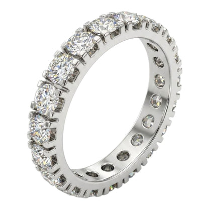 Anello veretta eternity con diamanti carati 2,00 in oro bianco 18Kt (750) Certificato HRD Antwerp