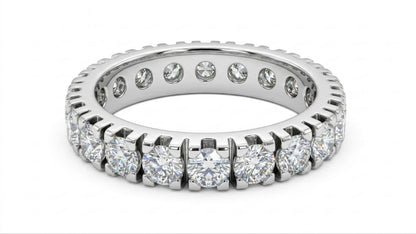 Anello veretta eternity con diamanti carati 2,00 in oro bianco 18Kt (750) Certificato HRD Antwerp