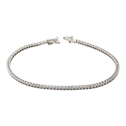 Bracciale tennis con diamanti bianchi Ct 1,02 - 17 cm - in oro bianco 18kt (750)