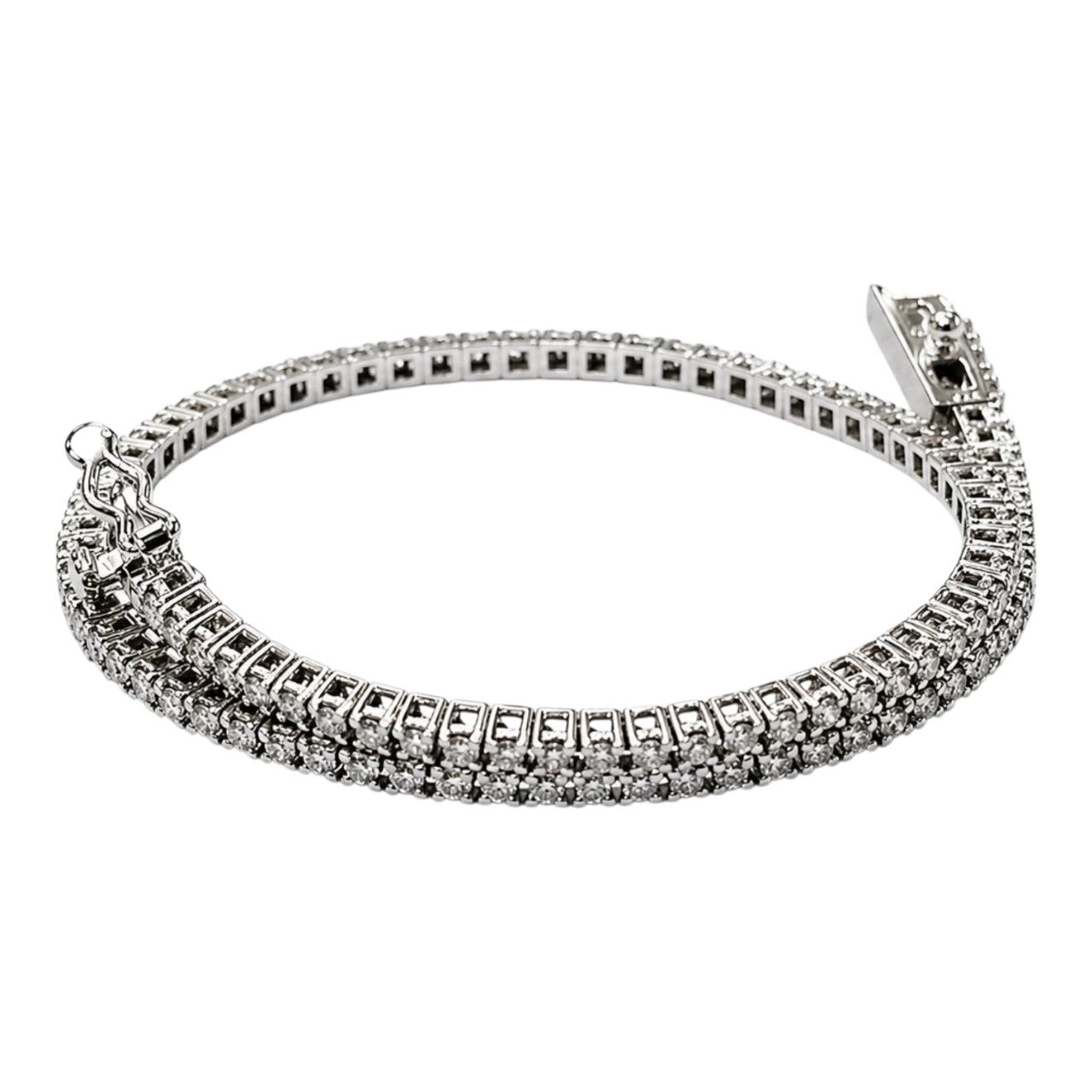 Bracciale tennis con diamanti bianchi Ct 1,02 - 17 cm - in oro bianco 18kt (750)