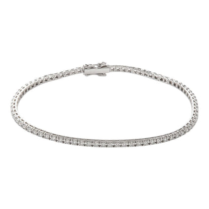 Bracciale tennis con diamanti bianchi Ct 1,08 - 18 cm - in oro bianco 18kt (750)