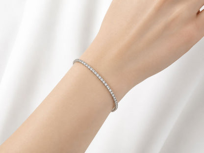 Bracciale tennis con diamanti bianchi Ct 1,08 - 18 cm - in oro bianco 18kt (750)
