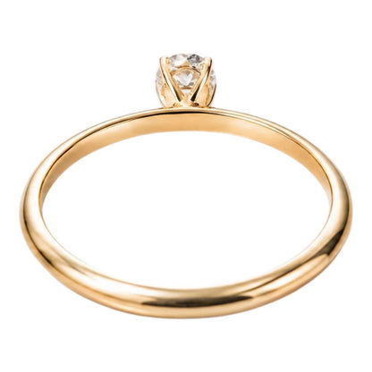 Anello solitario con diamante Ovale  ct 0,30  in oro 18Kt (750) e certificato gemmologico