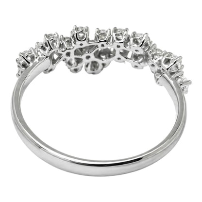 Anello fantasia floreale diamanti bianchi ct 0,61 in oro bianco 18kt (750)