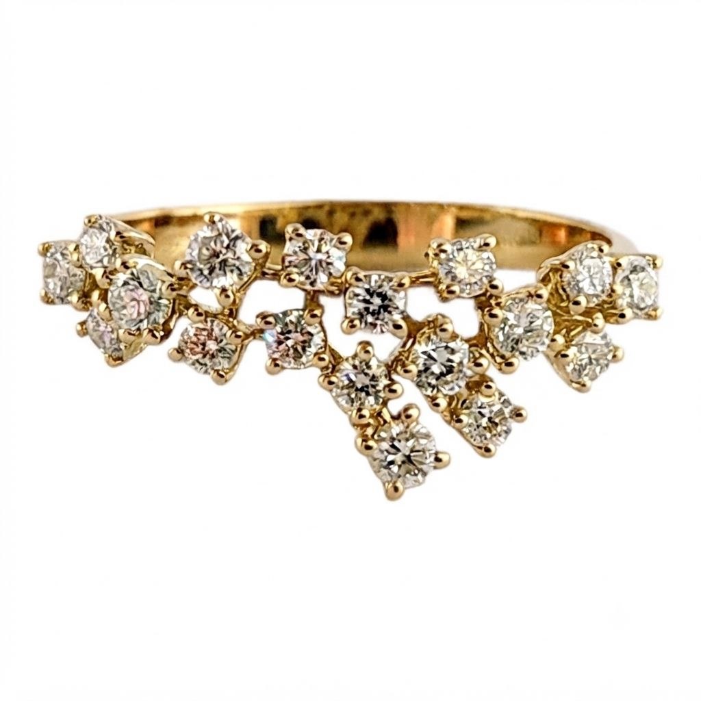 Anello fantasia floreale diamanti bianchi ct 0,75 in oro giallo 18kt (750)