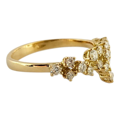 Anello fantasia floreale diamanti bianchi ct 0,75 in oro giallo 18kt (750)