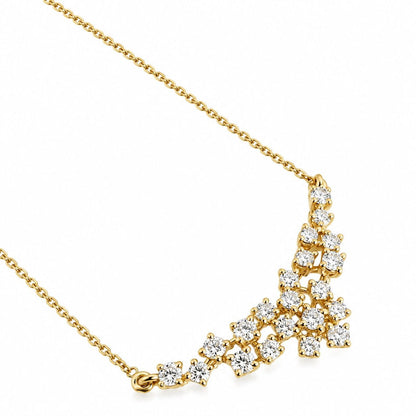 Collana fantasia floreale diamanti bianchi ct 0,87 in oro giallo 18kt (750)