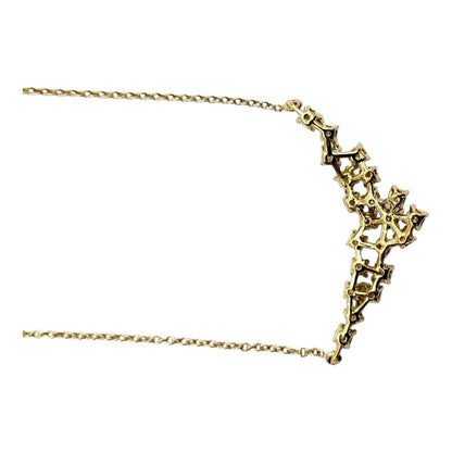 Collana fantasia floreale diamanti bianchi ct 0,87 in oro giallo 18kt (750)