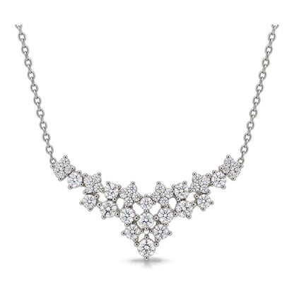 Collana fantasia floreale diamanti bianchi ct 0,87 in oro bianco 18kt (750)