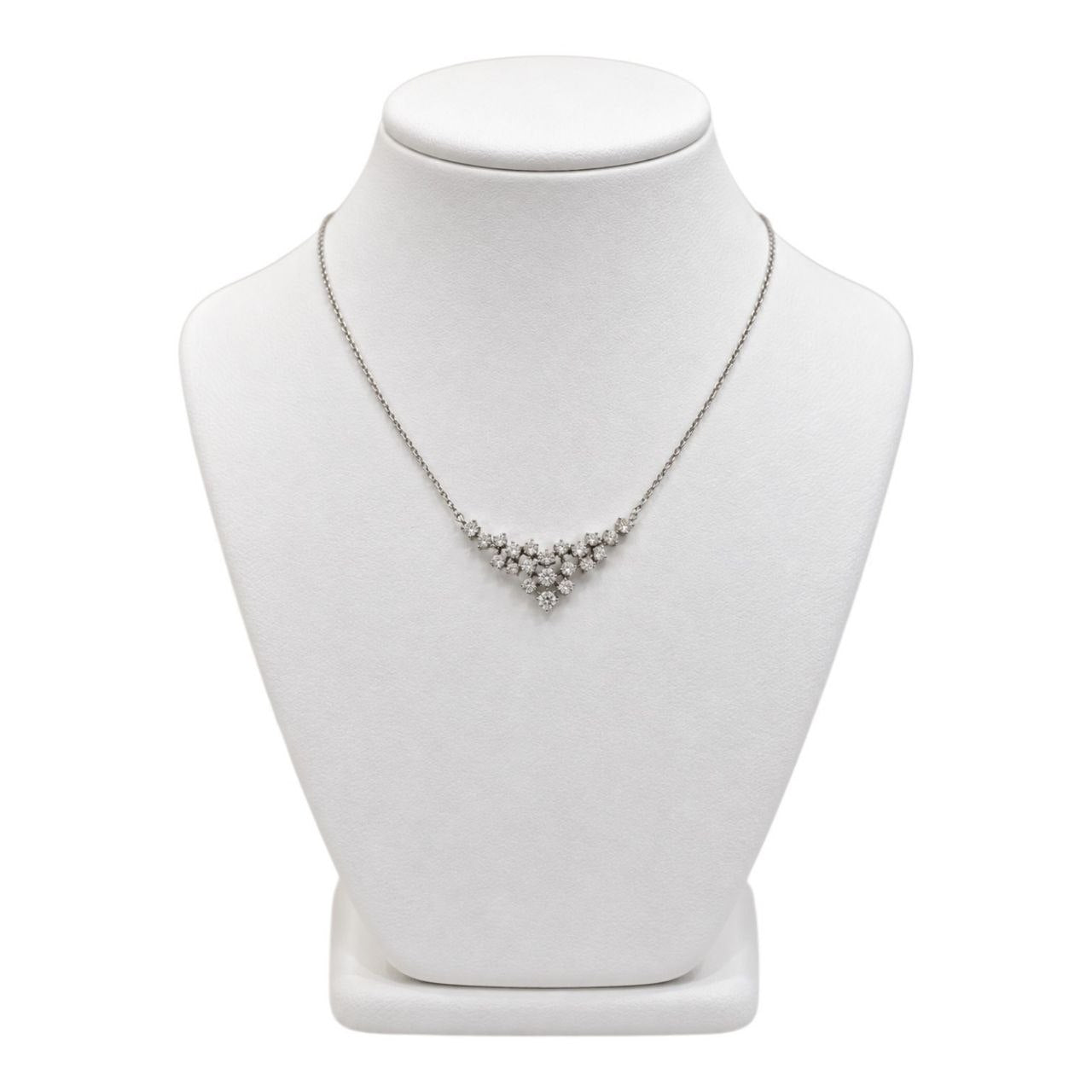 Collana fantasia floreale diamanti bianchi ct 0,87 in oro bianco 18kt (750)