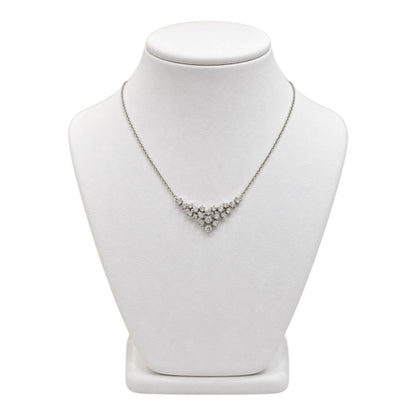Collana fantasia floreale diamanti bianchi ct 0,87 in oro bianco 18kt (750)