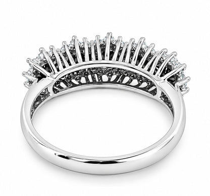 Anello veretta con rubino ovale ct 1,25 e Diamanti ct 0,32 in oro bianco 18kt (750)
