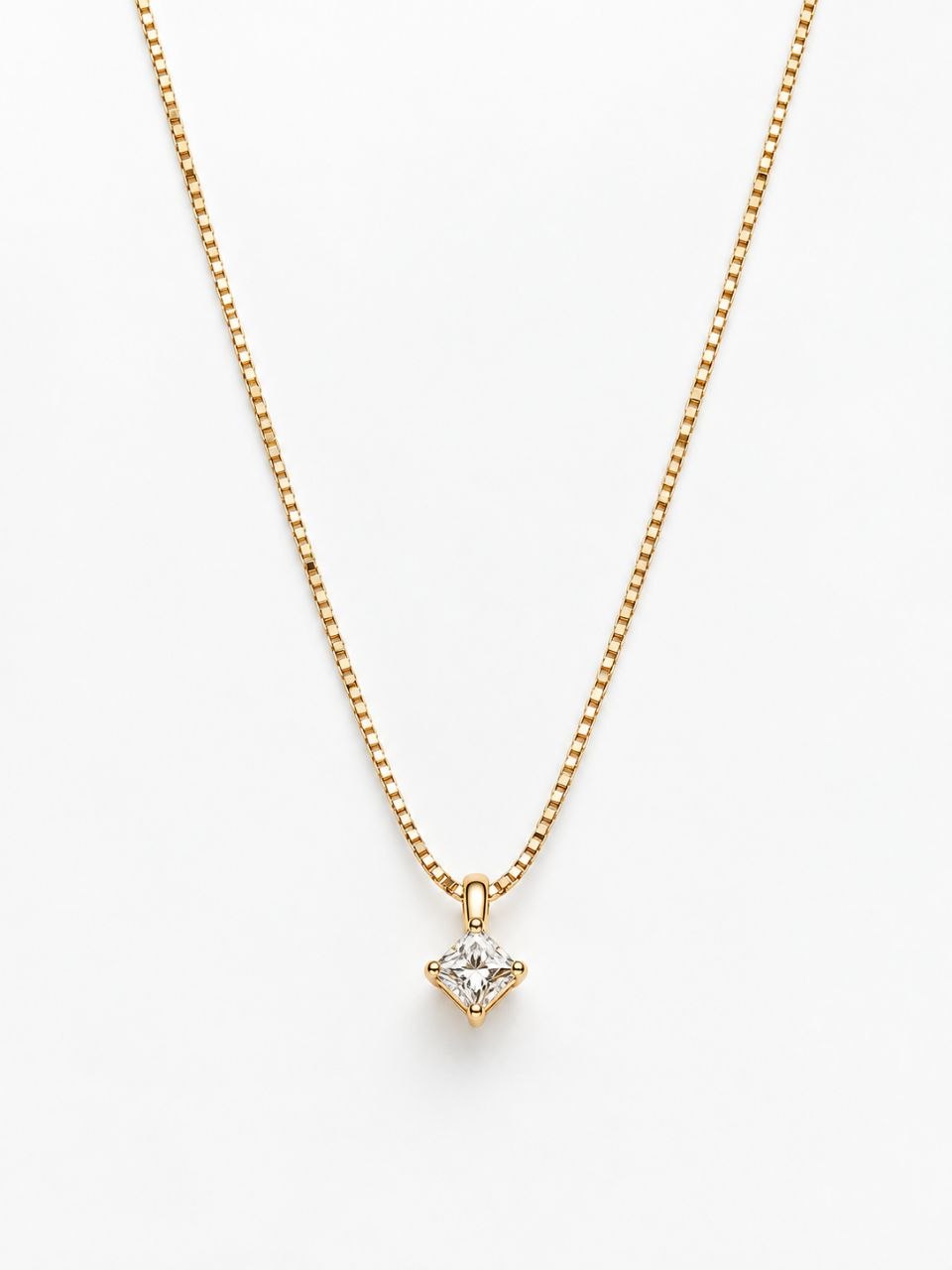Collana con pendente punto luce in Oro Rosa con Diamante 0,10 ct 18 kt (750)