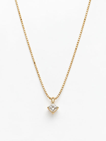 Collana con pendente punto luce in Oro Rosa con Diamante 0,10 ct 18 kt (750)