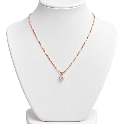 Collana con pendente punto luce in Oro Rosa con Diamante 0,07 ct 18 kt (750)