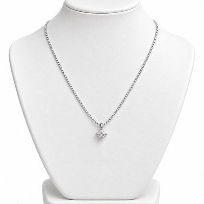 Collana con pendente punto luce con Diamante 0,07 ct in Oro Bianco 18 kt (750)