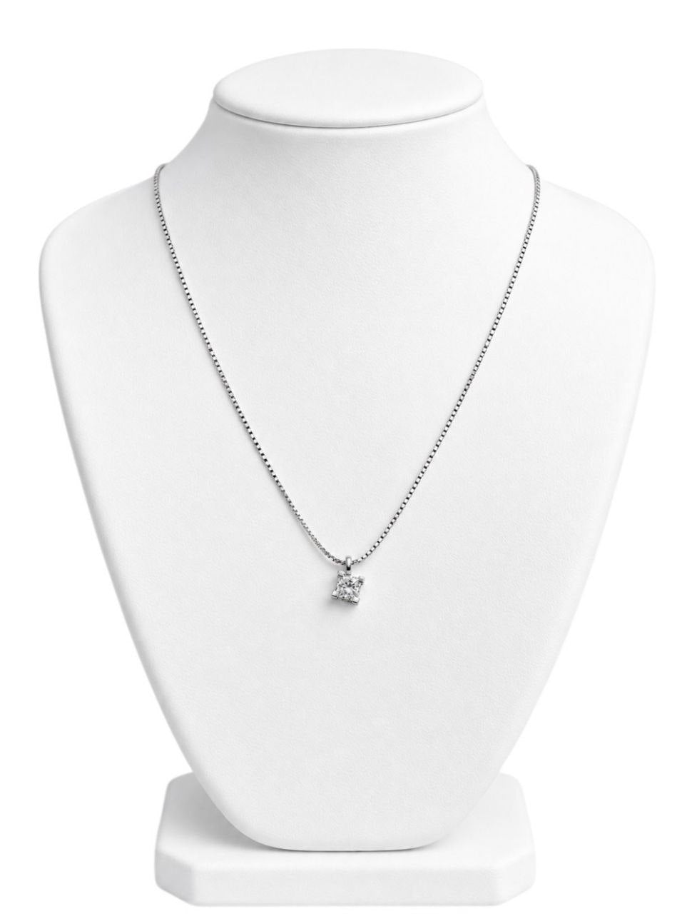 Collana pendente modello punto luce  Oro Bianco 18kt-750  Diamante 0,20 ct