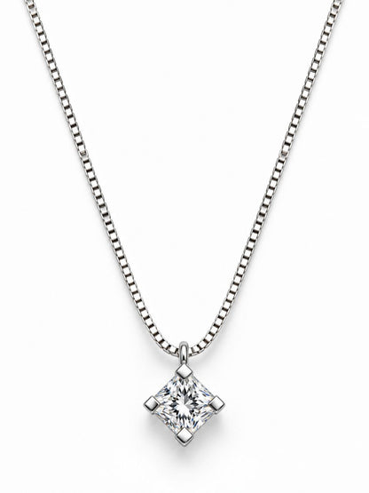 Collana pendente modello punto luce  Oro Bianco 18kt-750  Diamante 0,20 ct