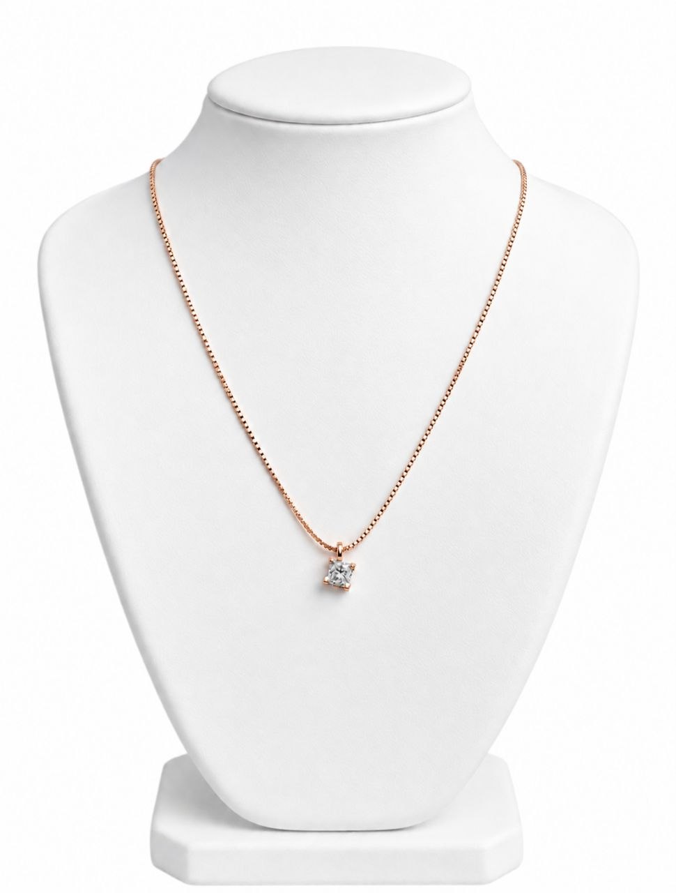 Collana con pendente punto luce in Oro Rosa con Diamante 0,15 ct 18 kt (750)