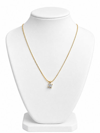 Collana con pendente punto luce in Oro Rosa con Diamante 0,20 ct 18 kt (750)