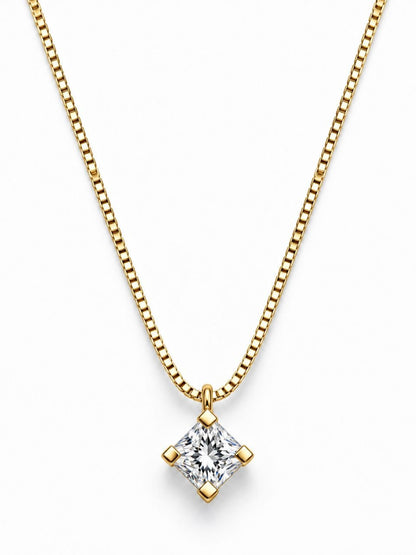 Collana con pendente punto luce con Diamante 0,15 ct in Oro Giallo 18 kt (750)