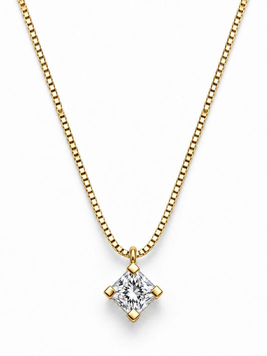 Collana con pendente punto luce con Diamante 0,15 ct in Oro Giallo 18 kt (750)