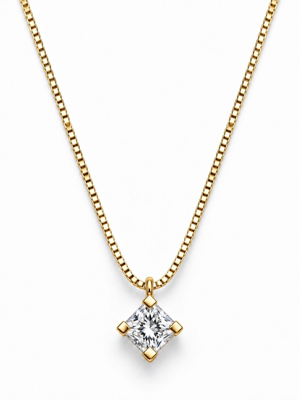 Collana con pendente punto luce in Oro Rosa con Diamante 0,20 ct 18 kt (750)