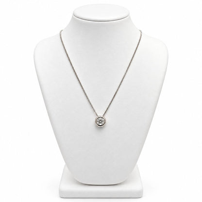 Collana e pendente punto luce a cipollina in Oro Bianco con Diamante 0,20 ct 18 kt (750)