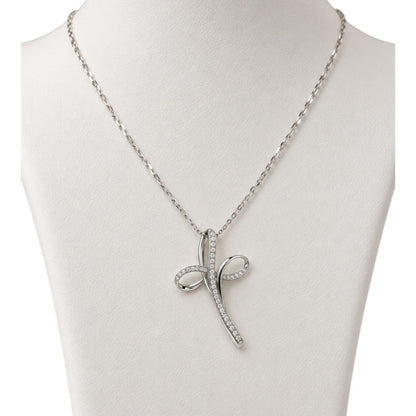 Collana e pendente croce Astralia in Oro Bianco e Diamanti 0,39 ct 18 kt  (750)