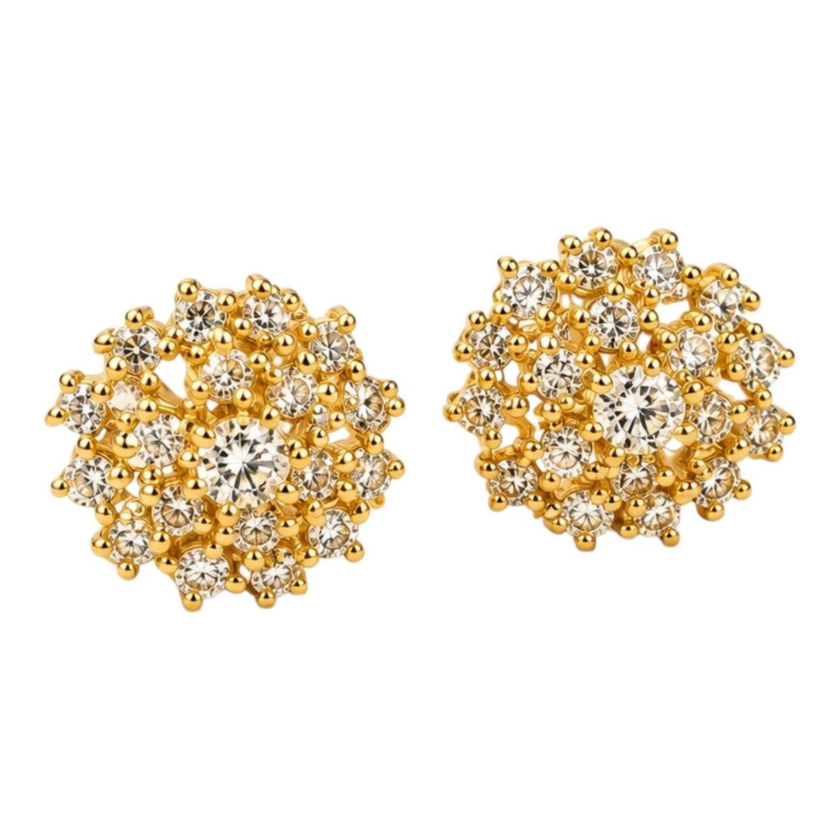 Orecchini bottone  con diamanti ct 0.71 in oro giallo 18kt (750)