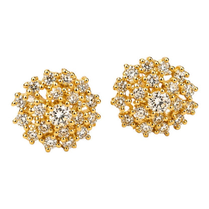 Orecchini bottone  con diamanti ct 0.71 in oro giallo 18kt (750)