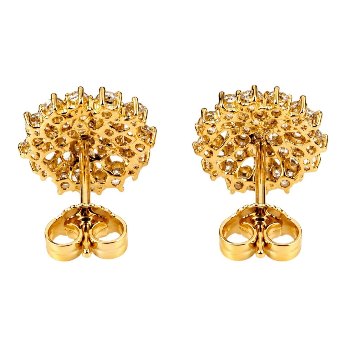Orecchini bottone  con diamanti ct 0.71 in oro giallo 18kt (750)