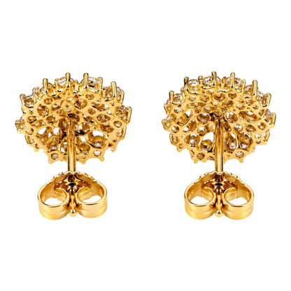 Orecchini bottone  con diamanti ct 0.71 in oro giallo 18kt (750)